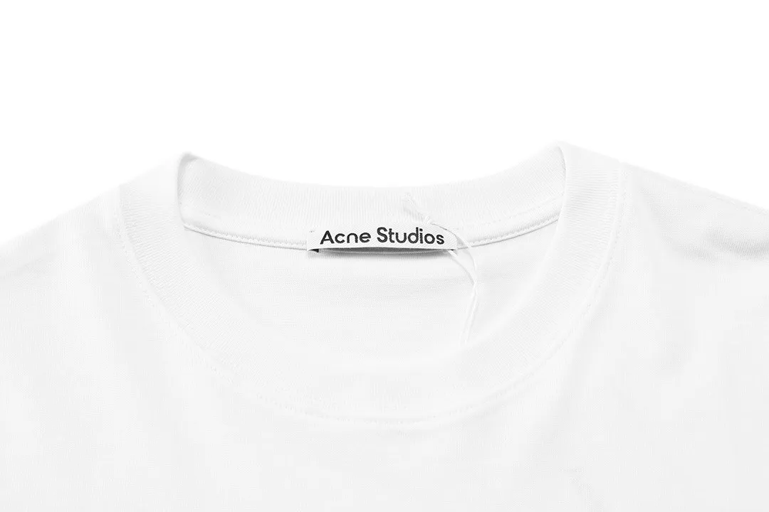 Acne Studios 2026 New Arrival logo Same Style t 100％ 32 ：White Size：XS S M L